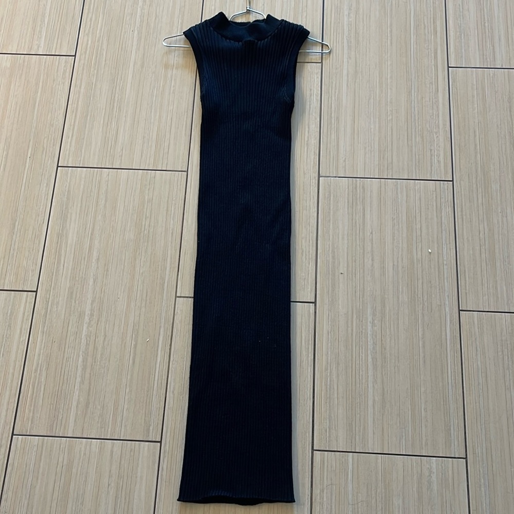 Zara midi black stretch knit dress